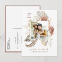 Boho Dried Palm and Orchids Foto Save the Date