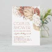 Boho Dried Palm Blätter and Orchids Couples Dusche Folieneinladung (Stehend vorne)