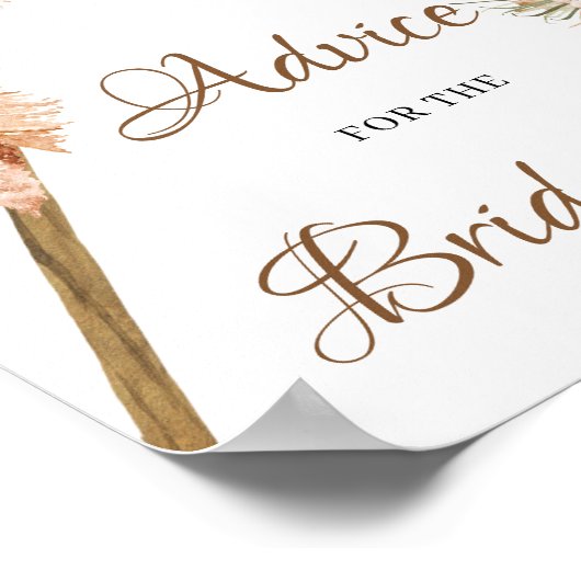 Boho Dried Palm Blätter Pampas Grass Advice Unters Poster (Ecke)