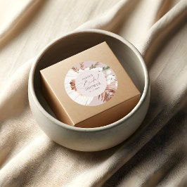 Boho Dried Palm Blätter Wedding Square Sticker
