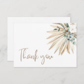 Boho Dried Palm Leaf Bouquet Danke Karte (Vorne/Hinten)