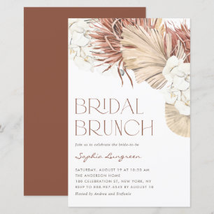 Boho Dried Palm & Orchid Bridal Brunch Einladung