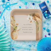 Boho Dried Palm Rust Floral Arch Hochzeit Danke Pappteller (Party)