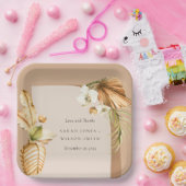 Boho Dried Palm Rust Floral Arch Hochzeit Danke Pappteller (Party)