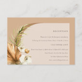 Boho Dried Palm Rust Floral Arch Hochzeitsempfang Begleitkarte (Vorderseite)