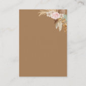 Boho Dried Pampas Grass Wüste Hochzeit Details Begleitkarte (Rückseite)