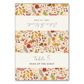 Boho Dried Rustic Floral Falls Wedding Place card Tischnummer (Vorderseite)