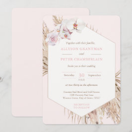 Boho Dried Tropical Palm Blätter Pampas Wedding Einladung