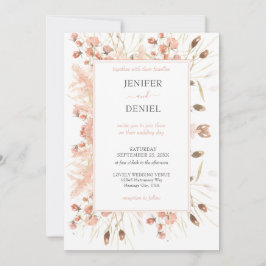 Boho Dried Watercolor Floral Wedding Einladung