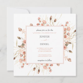 Boho Dried Watercolor Floral Wedding Einladung