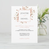 Boho Dried Watercolor Floral Wedding Einladung (Stehend Vorderseite)