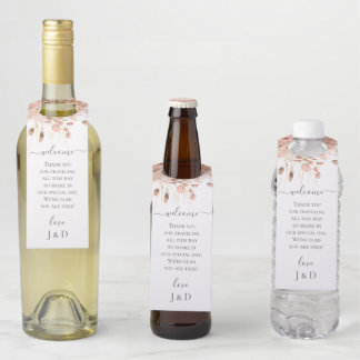 Boho Dried Watercolor Floral Wedding Flaschenanhänger