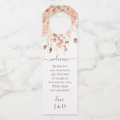 Boho Dried Watercolor Floral Wedding Flaschenanhänger (Vorderseite)