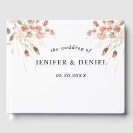 Boho Dried Watercolor Floral Wedding Gästebuch