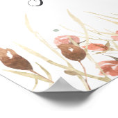 Boho Dried Watercolor Floral Wedding Poster (Ecke)