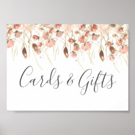 Boho Dried Watercolor Floral Wedding Poster