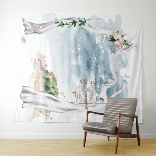 Boho Driftwood Arch Background Wandteppich (Beispiel (Horizontal))