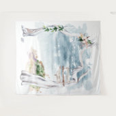 Boho Driftwood Arch Background Wandteppich (Vorderseite (Horizontal))