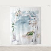 Boho Driftwood Arch Background Wandteppich (Vorderseite)