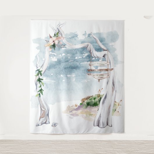 Boho Driftwood Arch Background Wandteppich (Vorderseite)