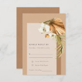 Boho Drill Palm Rust Floral Arch Wedding RSVP Begleitkarte (Vorne/Hinten)
