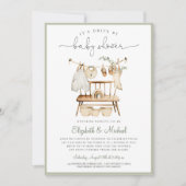 Boho Drive by Eucalyptus Green Neutral Baby Shower Einladung (Vorderseite)