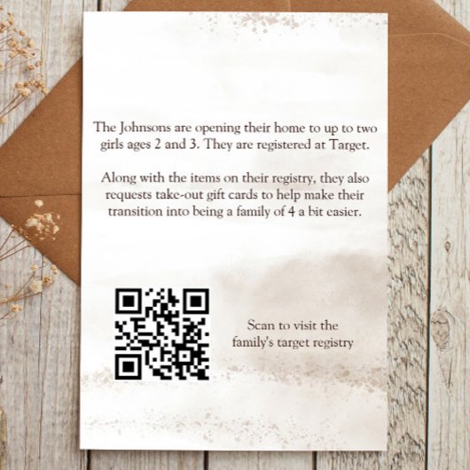 Boho Driven Florals Adoptive Baby/Child Dusche Einladung