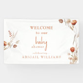 Boho Driving floral Terracotta Baby Shower Banner (Horizontal)