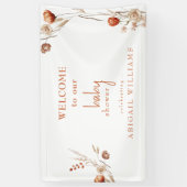 Boho Driving floral Terracotta Baby Shower Banner (Vertikal)
