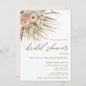 Boho Driving Palm Blätter Grass Floral Brautparty Einladung (Vorne/Hinten)