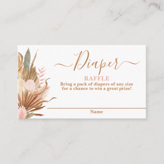 Boho Driving Palms Diaper Raffle Card Begleitkarte (Vorderseite)