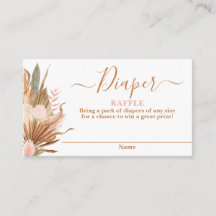 Boho Driving Palms Diaper Raffle Card
