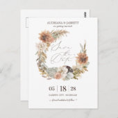 Boho Driving Pampas Grass Autumn Save the Date Postkarte (Vorne/Hinten)