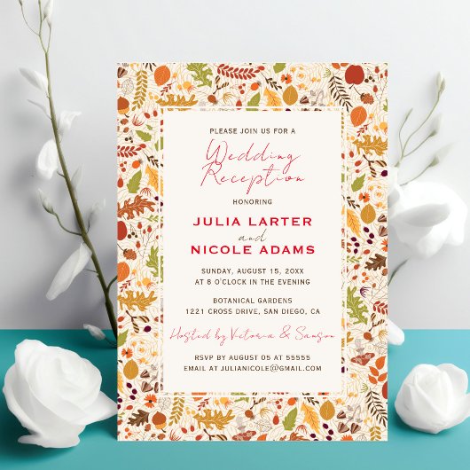 Boho Driving Rustic Herbst Hochzeit im Herbst Empf Einladung