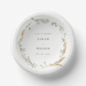 Boho Dry Palm Pampas Grass Floral Wreath Wedding Pappteller (Vorderseite)