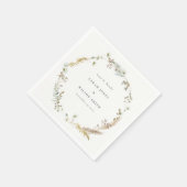 Boho Dry Palm Pampas Grass Floral Wreath Wedding Serviette (Ecke)