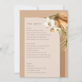 Boho Dry Palm Rust Arch Wedding Menu Card Dankeskarte (Vorderseite)