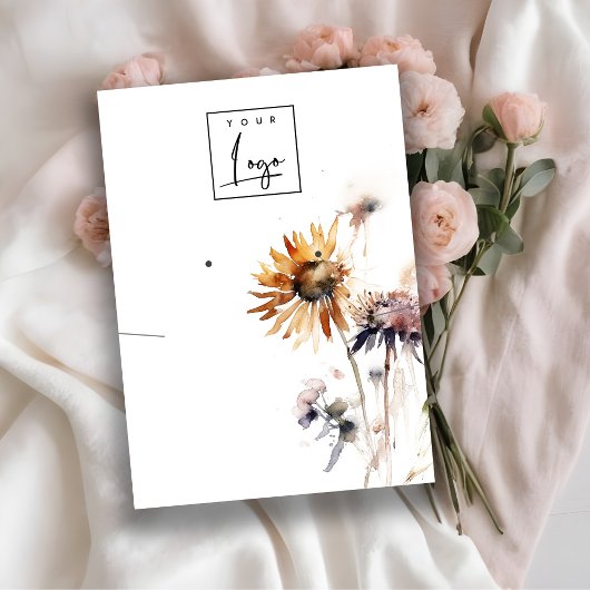 Boho Dry Wildblume Necklace Earring Logo Display Visitenkarte