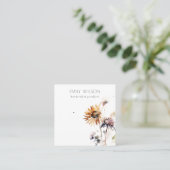 Boho Dry Wildblume Watercolor Earring Display Quadratische Visitenkarte (Stehend Vorderseite)