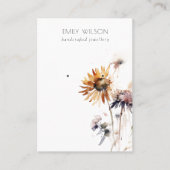 Boho Dry Wildblume Watercolor Earring Display Visitenkarte (Vorderseite)