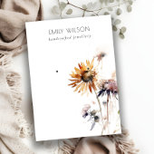Boho Dry Wildblume Watercolor Earring Display Visitenkarte