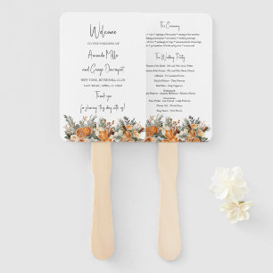 Boho Dry Zitrusgrün Hochzeitsprogramm Fan Fächer