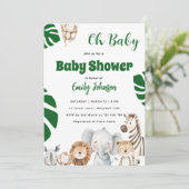 Boho-Dschungel-Baby-Party Einladung (Stehend Vorderseite)