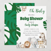 Boho-Dschungel-Baby-Party Einladung (Vorne/Hinten)