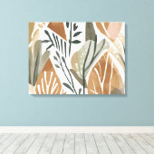 Boho Dschungel Leaf Botanischer Kunststil Einfache Leinwanddruck (Insitu (Holzboden))