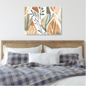 Boho Dschungel Leaf Botanischer Kunststil Einfache Leinwanddruck (Insitu (Schlafzimmer))