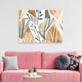 Boho Dschungel Leaf Botanischer Kunststil Einfache Leinwanddruck (Insitu (Wohnzimmer))