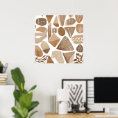 Boho Dschungel Leaf Botanischer Kunststil Einfache Poster (Heimbüro)