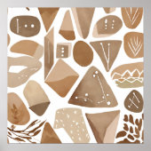 Boho Dschungel Leaf Botanischer Kunststil Einfache Poster (Vorne)