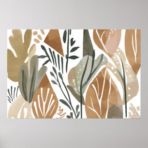 Boho Dschungel Leaf Botanischer Kunststil Einfache Poster